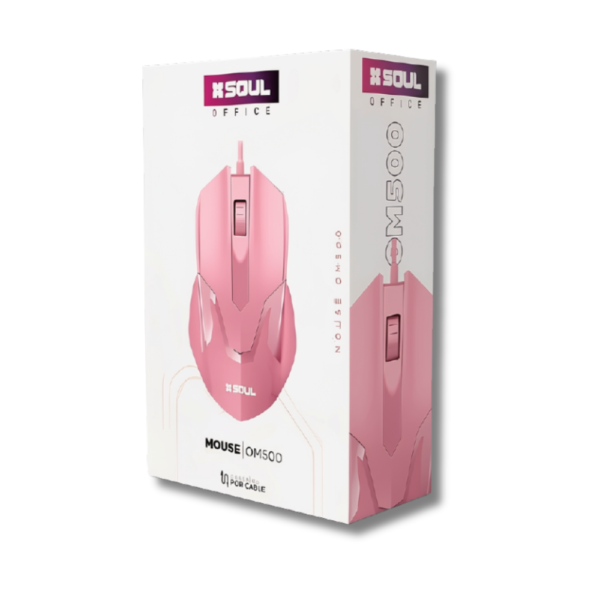 MOUSE OPTICO USB OM500 ROSA