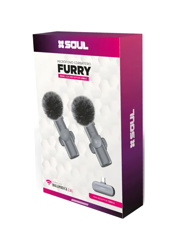 MICROFONO CORBATERO FURRY ´´SOUL´´ DUAL TIPO C